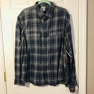 Men's Old Navy Blue & Gray Plaid Flannel NWT